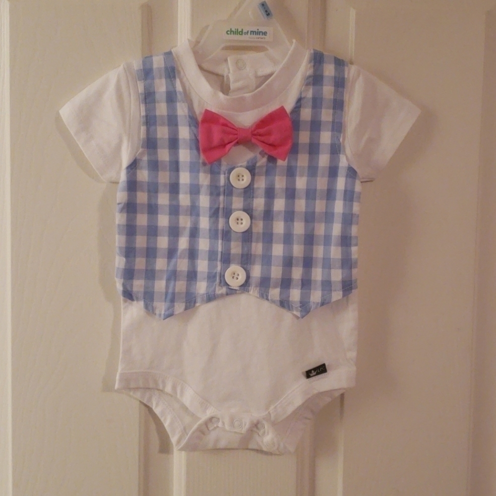 𝅺littlest Prince Couture Bow Tie Onesie